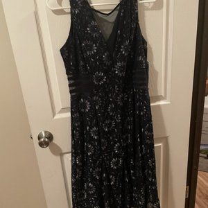 EnFocus Studios Navy Blue Floral SZ 14 Dress NEW